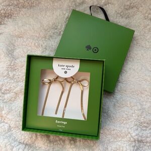 Kate Spade Elegant Gold Bow Earrings